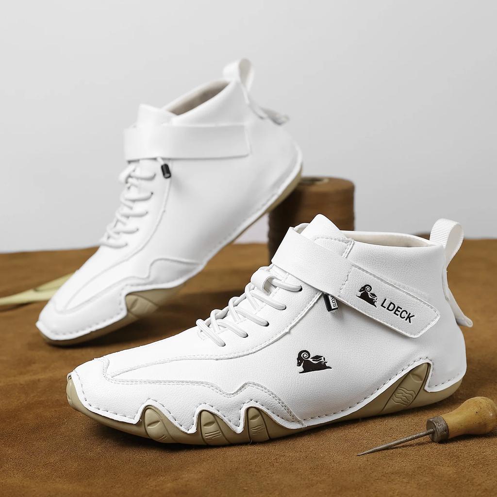 Men Casual Sneaker Leather Shoes Free Shipping Luxury Brand Sports Shoes Lace-Up Ankle Boots Waterproof Winter Motorcycle Boots
