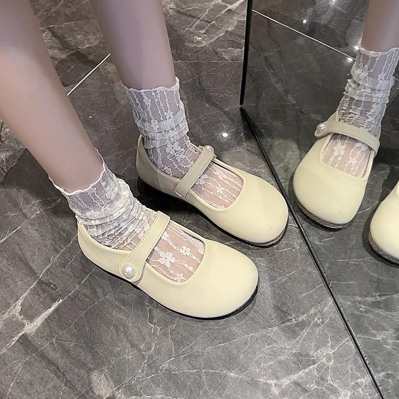 Fashion 2024 Autumn New Barefoot PU Ballet Shoes for Women Flat Bottom Comfortable Soft Bottom Scattered Wide Toe Box Lightweight
