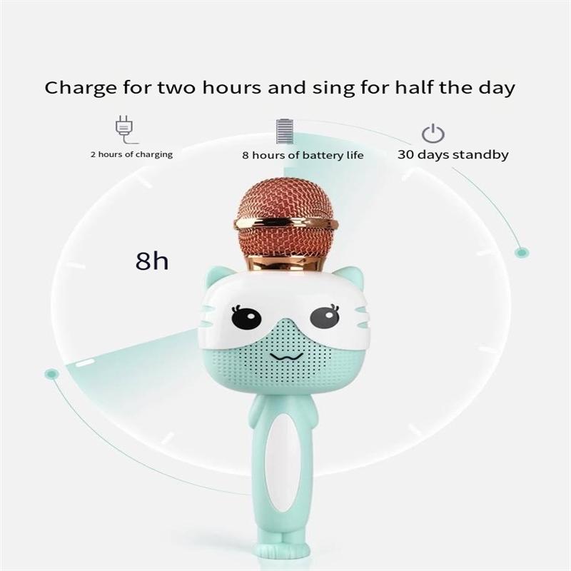 Children's Puzzle K Song Microphone Wireless Bluetooth Karaoke Microphone Baby Music Toy Gift for Toddlers