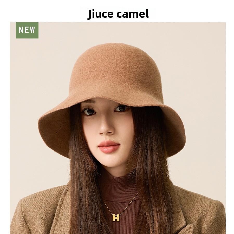 Designer Japanese Light Board Wool Fisherman Hat, Women's Foreign Style Counter Quality Shows the Face of Small Felt Basin Hat Tide