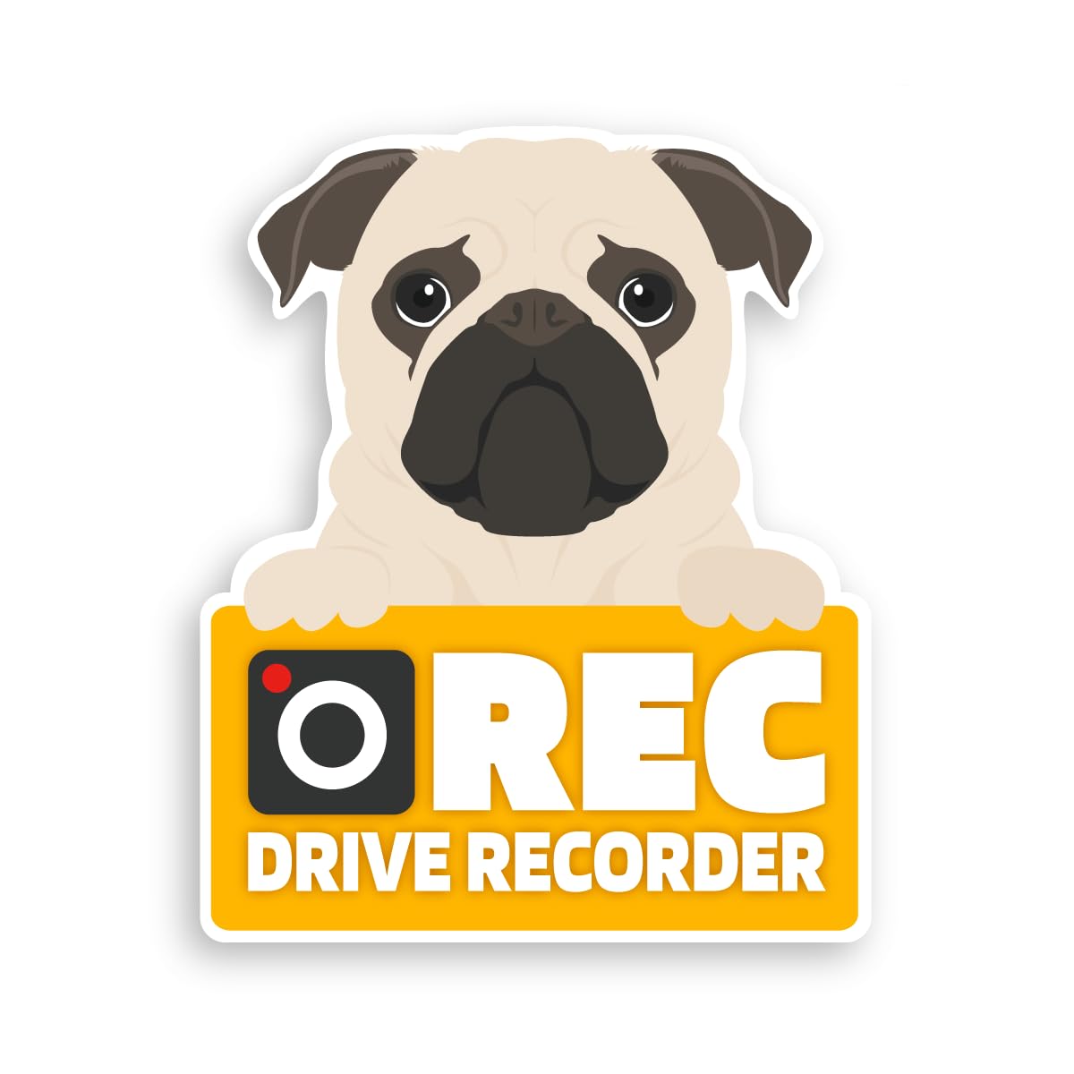 

Takasu Shoten Видеорегистратор Магнитный Знак на Автомобиль Наклейка Наклейка Предупреждение Запись Заднего Вида Автомобиля Собака Кошка (Мопс)