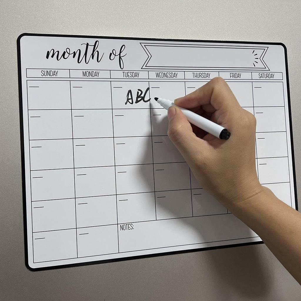 Erasable Magnetic Refrigerator Message Board & Weekly Planner