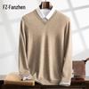 Fanzhen Men's V-Neck Cashmere Blend Sweater
