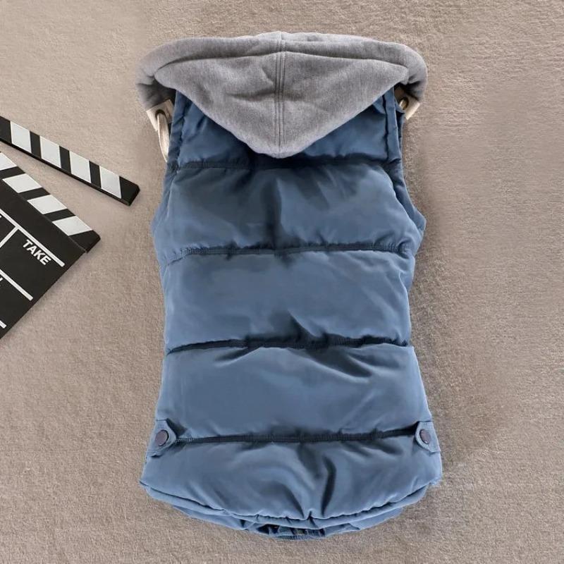 Women Cotton Vest Winter Coat Casual Pocket Casual Hooded Waistcoat Sleeveless Jacket Autumn Warm Vest Parkas