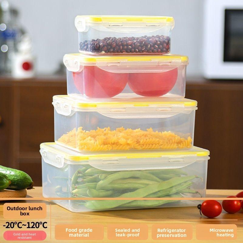 Rechteckige Lebensmittelechte Kunststoff-Aufbewahrungsbox, Transparente Versiegelte Box, Kühlschrank-Aufbewahrungsbox für Getreide und Müsli, Küchen-Aufbewahrungsbox