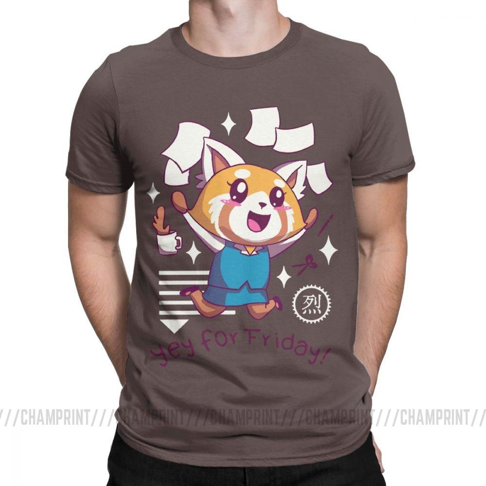 Aggretsuko Tee Shirt Aggressive Retsuko Yey For Friday Happy Weeken T Shirt For Men 100 Cotton