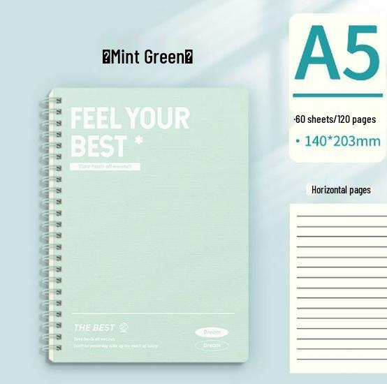 A5 Spiral Multicolor Thickened Blank Notebook for Students - Back To School Essentials