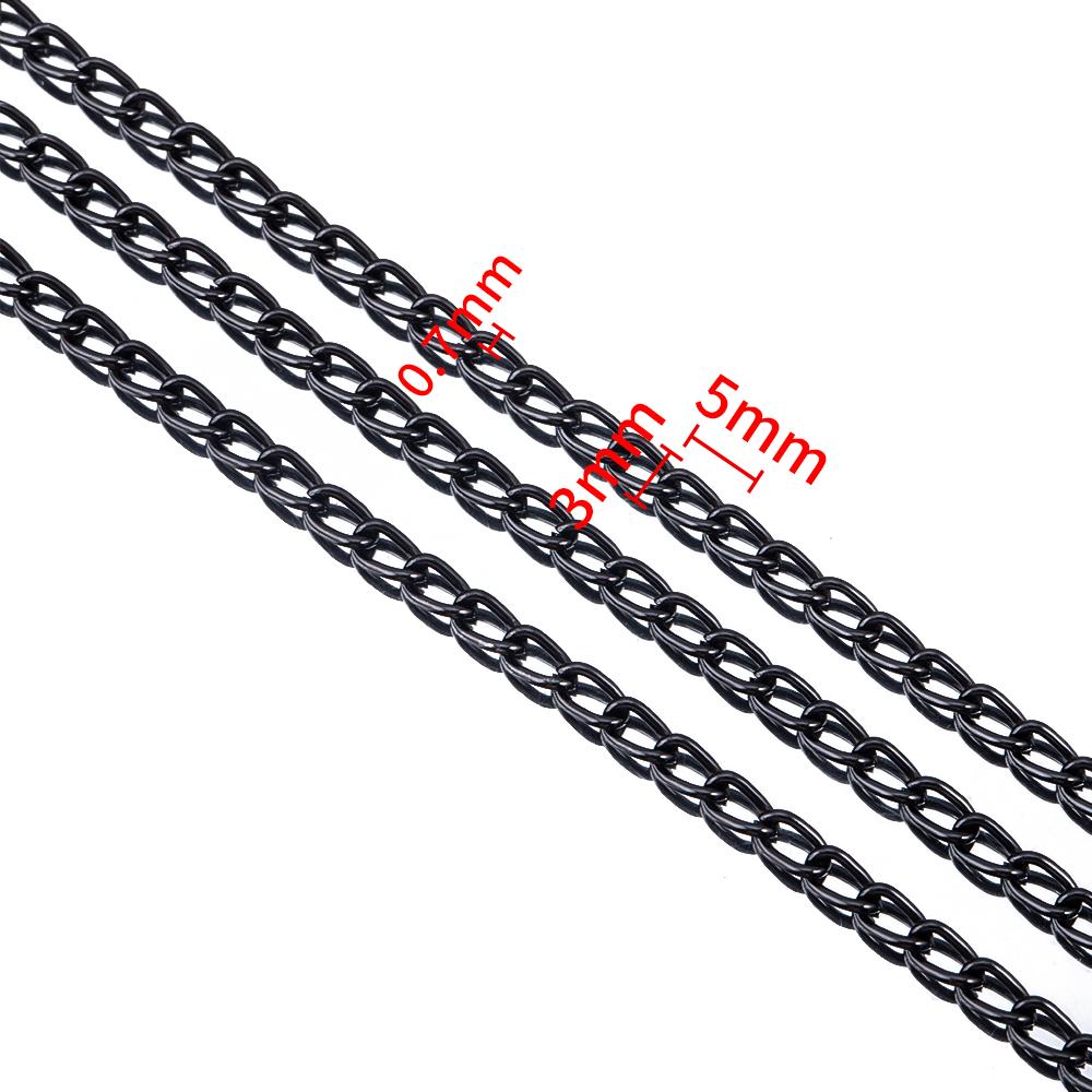 2M 1M 0.5M Aluminium Chain Curb Twisted Chain Links for DIY Handmade Necklaces Bracelets Jewelry Making Accessories Multi Color