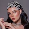 1PC Elegant Handcrafted Braided Headpiece with Sparkling Rhinestones - Leaf-Inspired Design for Bridal and Special Occasions