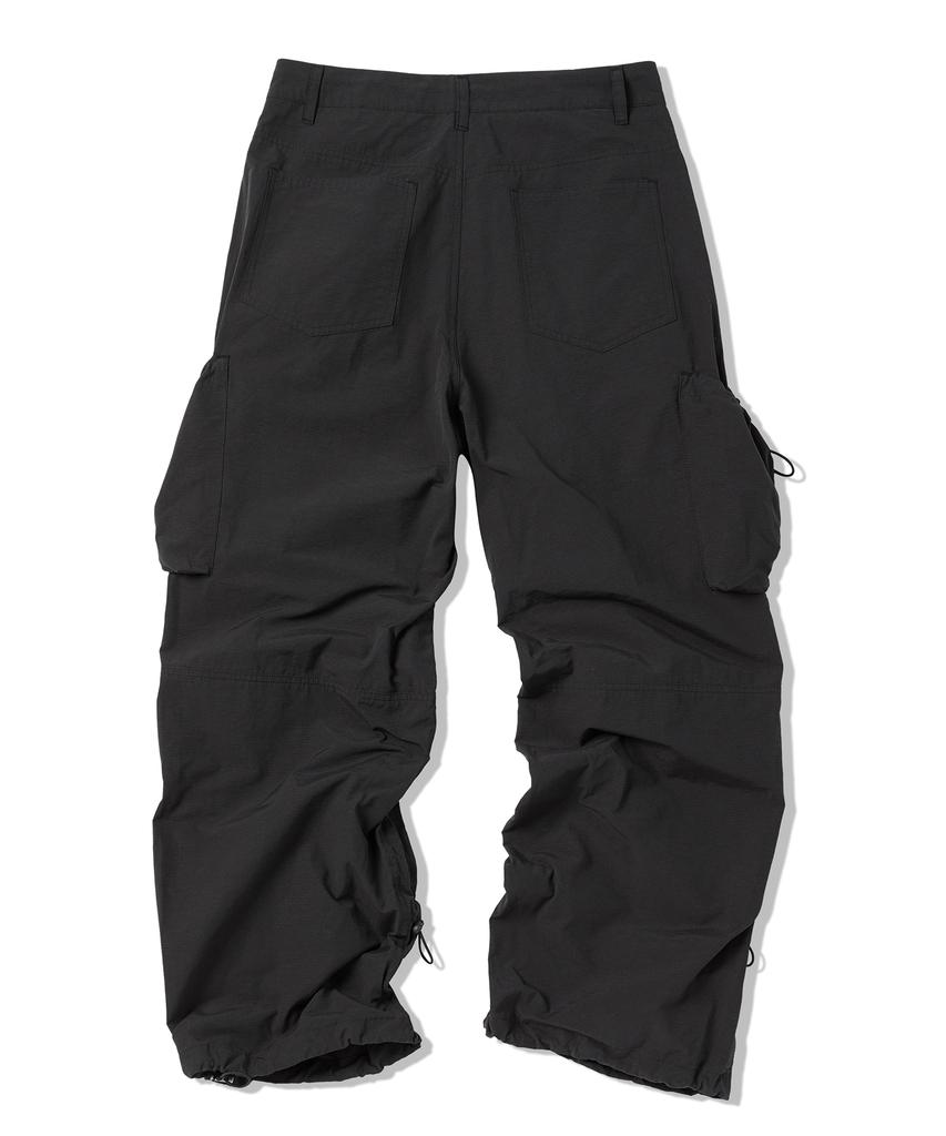 TRAVEL String Cargo Pocket Pants Black