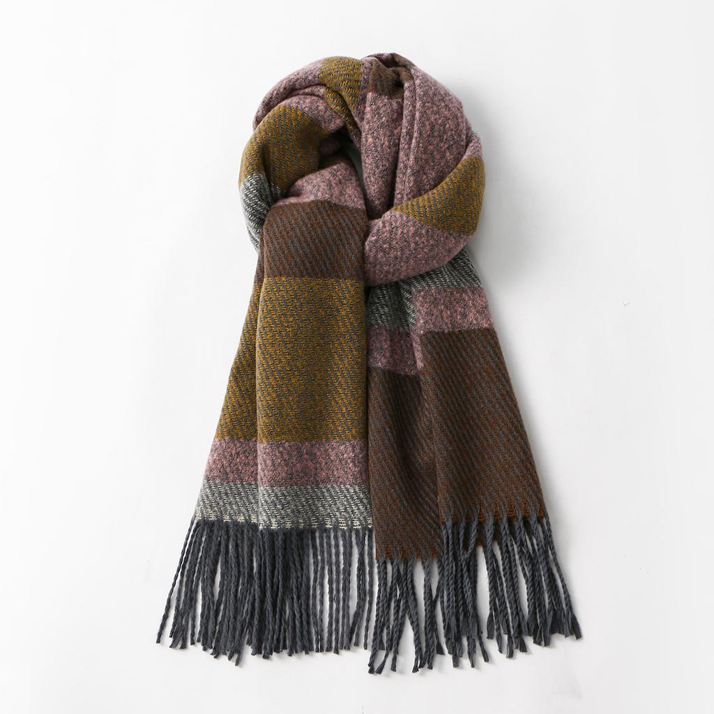 Warm Cashmere Blanket Women Travel Winter Scarf Fashion Plaid Pashmina Thick Shawl Wraps With Tassel Casual Bufanda Poncho New