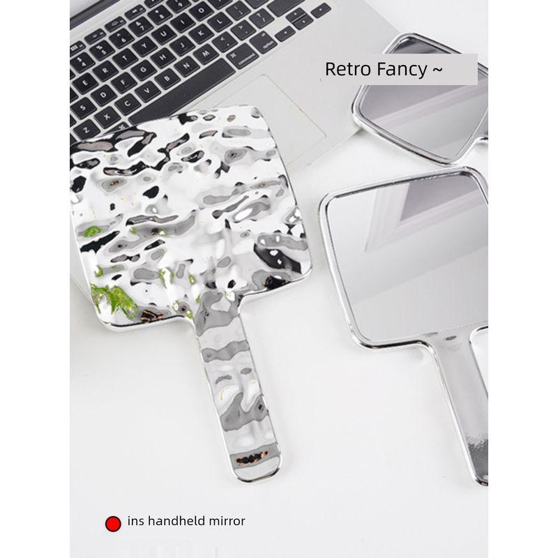 Internet Celebrity Fancy Hand-Held Cosmetic Mirror For Home Retro Ins Goggles Children Portable Portable Hand-Held Beauty Mirror