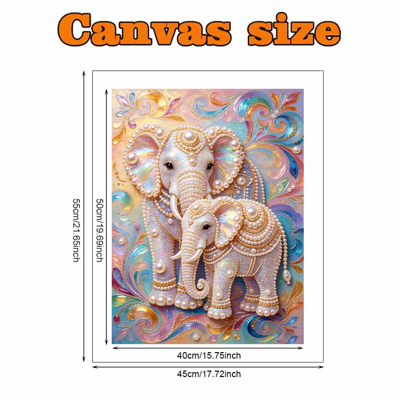 Pearl Art Painting Home Wall Decor Pearl Gemstone Painting Elephant Crafts Adult/Beginner Gift Creative Home Decor Unframed Wall Art