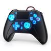 Controller for PS5/PS4/PC Console Wired Gamepad W/ 8 Colors RGB Turbo Dual Vibration Plug and Play Game Remote Control Joystick