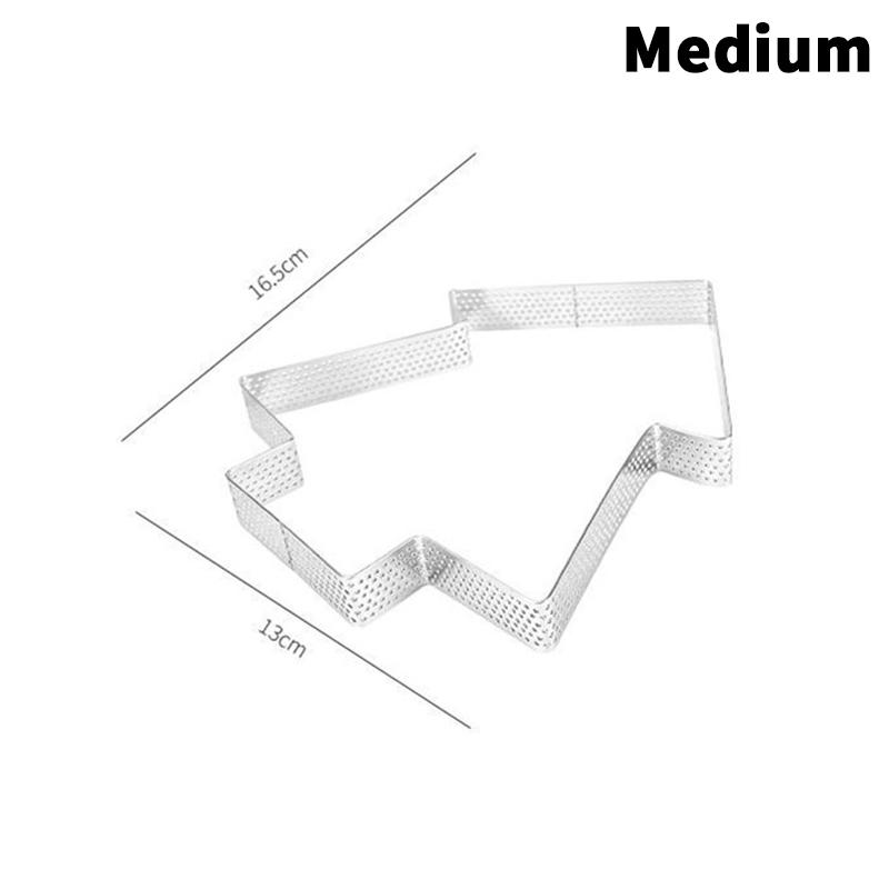 1Pcs Christmas Tree Shape Stainless Perforated Seamless Tart Ring Quiche Ring Tart Pan Pie Tart Ring Outdoor Tableware