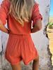 Summer New Cotton Linen Short Sleeve Shorts Set for Women