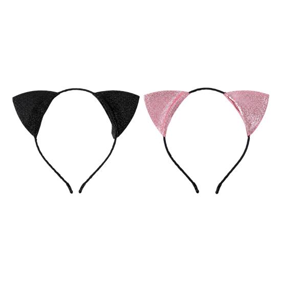 Sparkly Headpiece for Photoshoots Furry Cat Ears Headband Women, Glitter Ear Hair Cosplay Costume Props Accessory Halloween Party And Masquerade