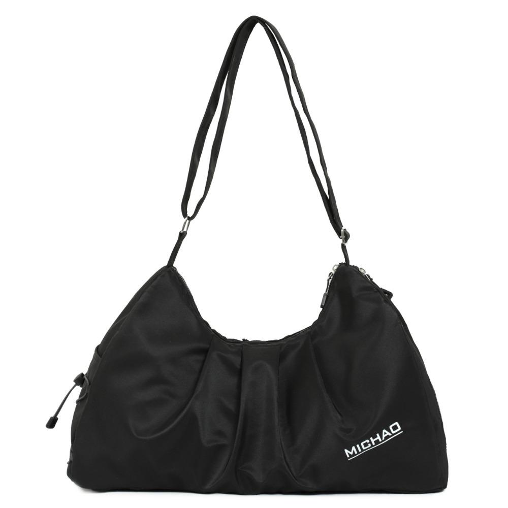 Stylish solid color shoulder fitness bag dry and wet separation portable yoga bag independent shoe compartment can store pocket travel bag