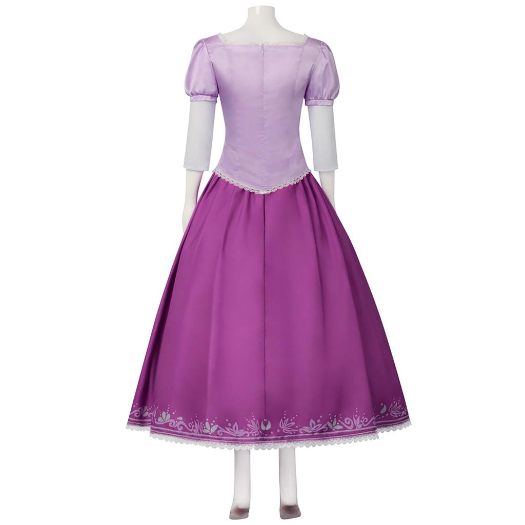Midoriya Rapunzel Cosplay Costume, Princess Dress, Purple, Adult Halloween Costume, Long Dress with Lace (3XL)