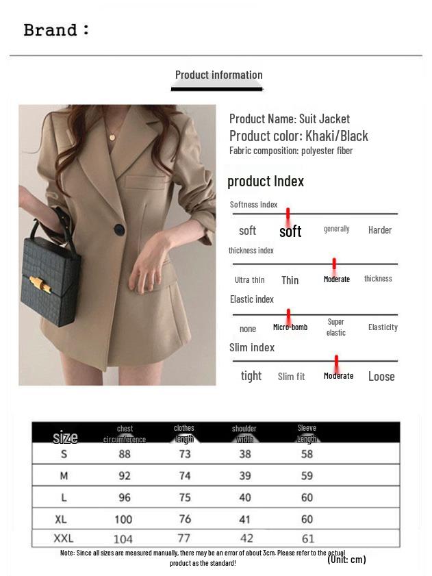 Women's Black Slim Fit Suit Jacket - New Design for Spring/Autumn, Korean & British Style