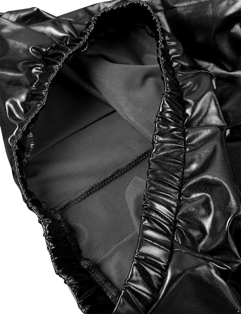 Girls Metallic Shiny High Rise Elastic Waist Dance Pants Side Pockets Hip Hop Streetwear Sweatpants for Stage