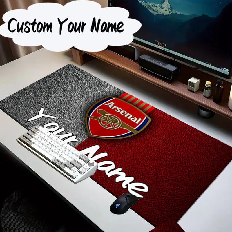 Benutzerdefinierter Name Mauspade Arsenal Fußball Club Wappen Mauspade, Gaming Mauspade, Tastaturpad, Schreibtischdekoration für Computer Notebook Fan Geburtstagsgeschenk