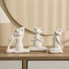 Home Decor Frog Abstract Art Ceramic Yoga Poses Figurine Porcelain Lady Figure Statue Studio Decor Ornament Indoor Decoration