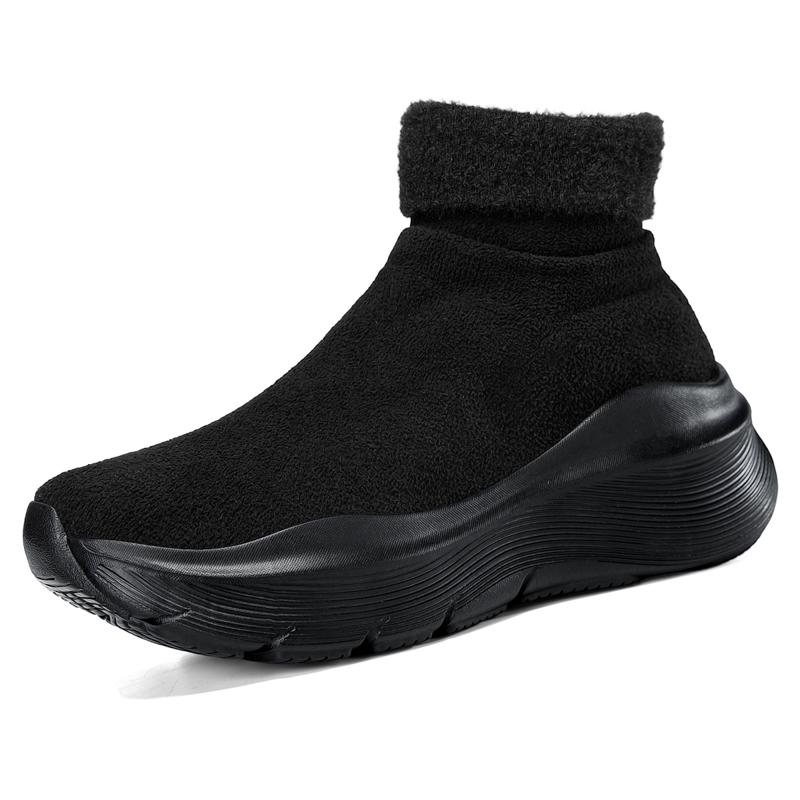 New Warm Men Casual Sneakers Comfortable Mens Ankle Boots Lightweight Couple Walking Running Shoes Mesh High Top Man Socks Shoes