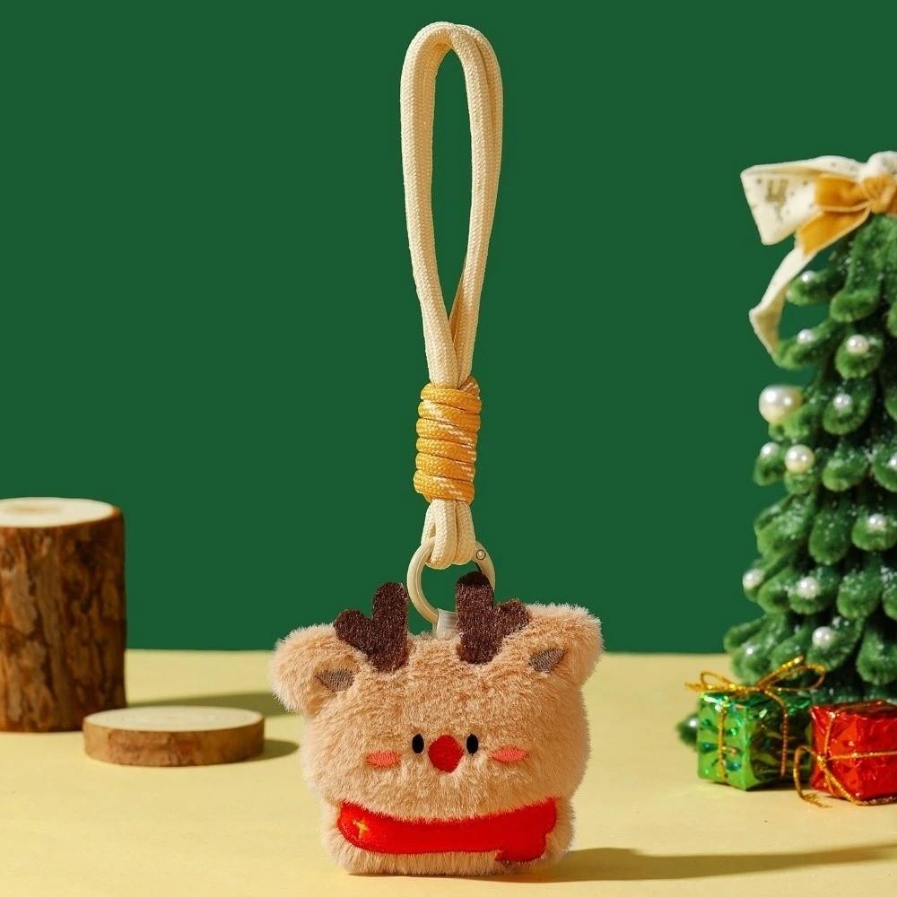 Polyester Christmas Keychain Santa Claus Plush Keyring New Key Pendant  Decoration