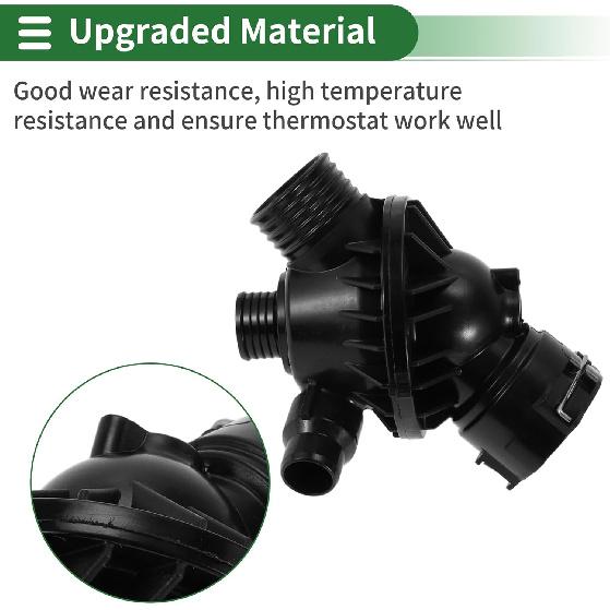 Motoforti Car Thermostat Engine Coolant Thermostat Housing Assembly for BMW 335i GT XDrive 435i M235i XDrive X5 X6 M2 Plastic No.11537598865 Black