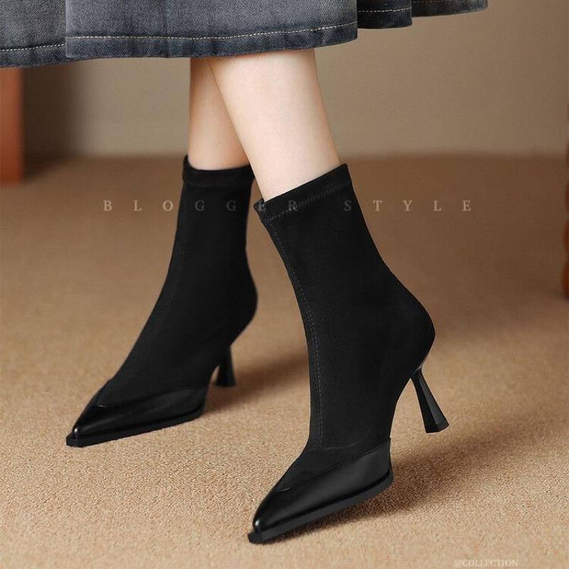 

Women s Ankle Boots Fashion New Temperament Back Zipper Short Boots Thick Medium Heel Suede Women s Square Heel 34 чорний