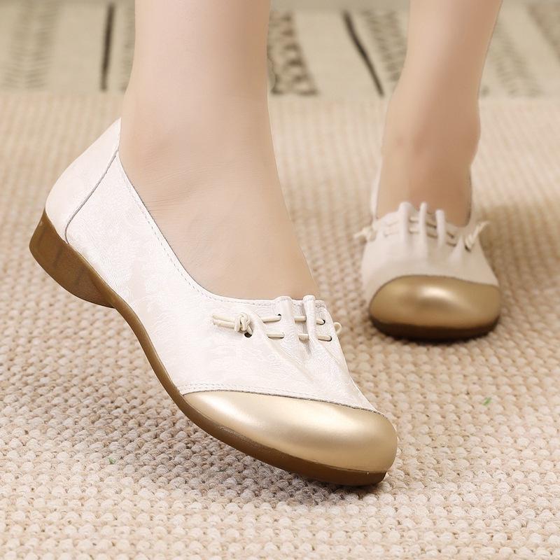 New Chinese Women's Shoes Mother Shoes Spring and Autumn Retro National Style Versatile Lazy Shoes Non-slip Casual Comfortable Shallow Mouth Si