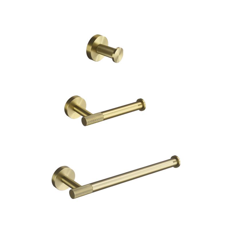 European Luxury Brass Bathroom Set: Knurled Towel Bar, Tissue Holder, Coat Hook, Toilet Brush, Soap Dispenser, Towel Ring.