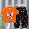 2Pcs/Set Summer Sets Children's Clothing Girls Kids Toddler Clothes Cute Fashion T-shirt Top + Pants Baby Girl Clothes