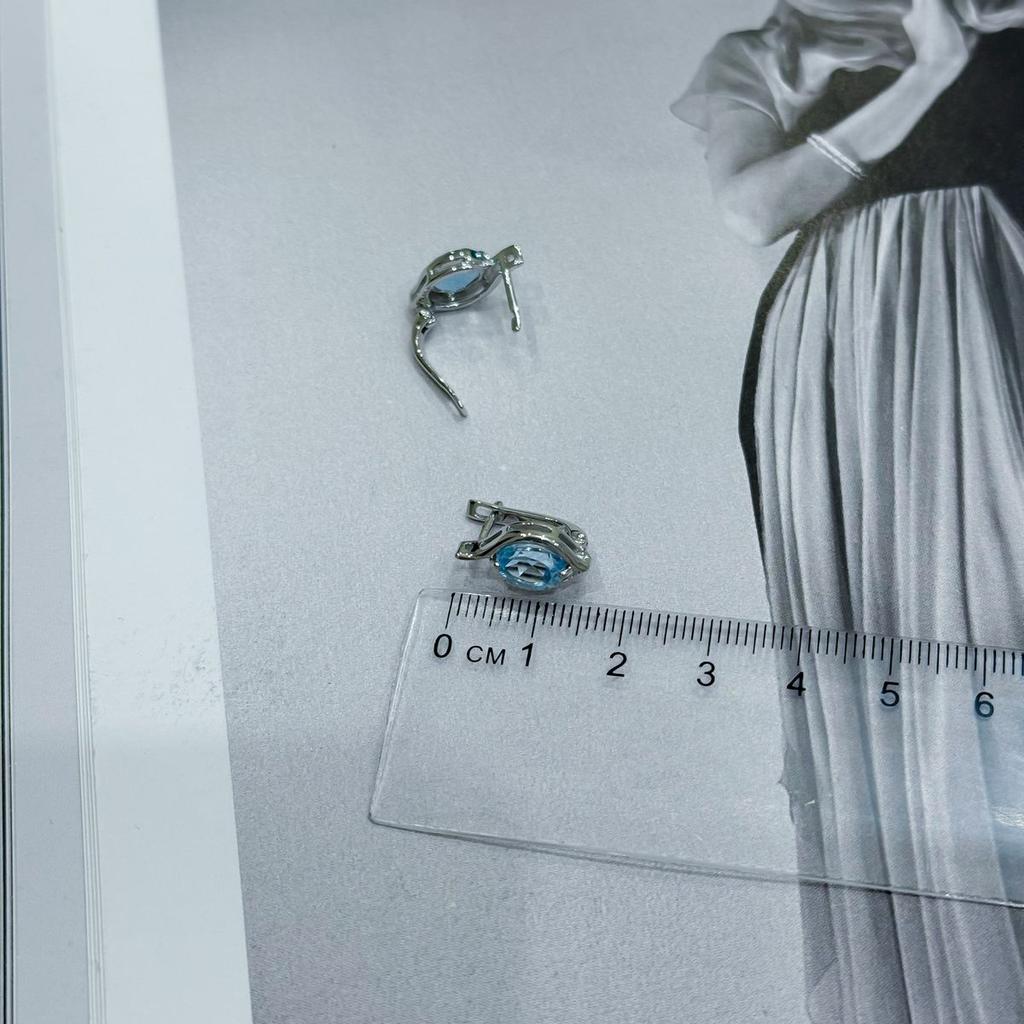 Серебряные серьги с натуральным топазом 2.849ct (2171607)