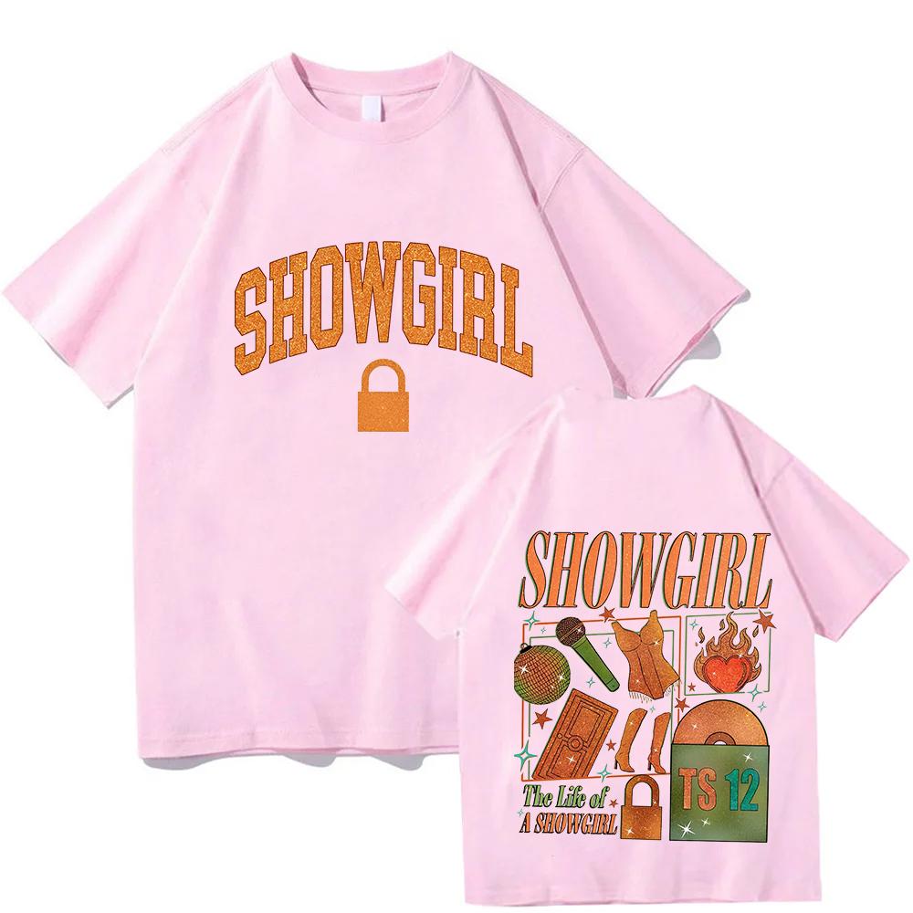 The Life of A Showgirl Album Printing T-shirt Short Sleeve Cotton O-neck Tshirts Casual Unisex Streetwear Women Men Clothing Tee