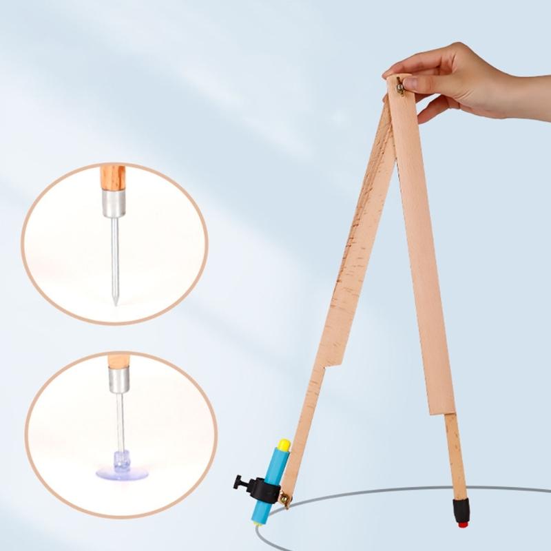 Adjustable Drawing Compass Large Wood Compass Math Teaching Aid Geometry Drawing Tool For Classroom Chalkboard