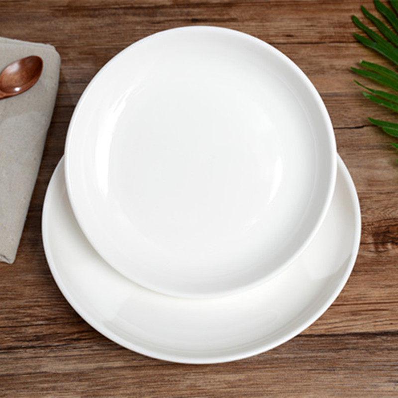 Tian Yajing Commercial 12-Inch White Ceramic Oval Dinner Plate