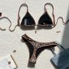 Leopard Print Lace-up Bikini - 2025 New European & American High-End Swimwear