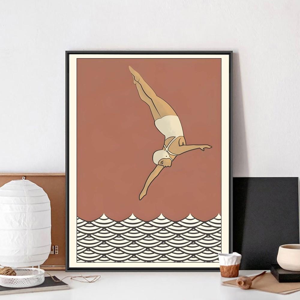 Maritime Surfing Beach Posters Wall Art Canvas Prints Painting Home Decorative Vintage Art Poster Livingroom Bedroom Decoraton