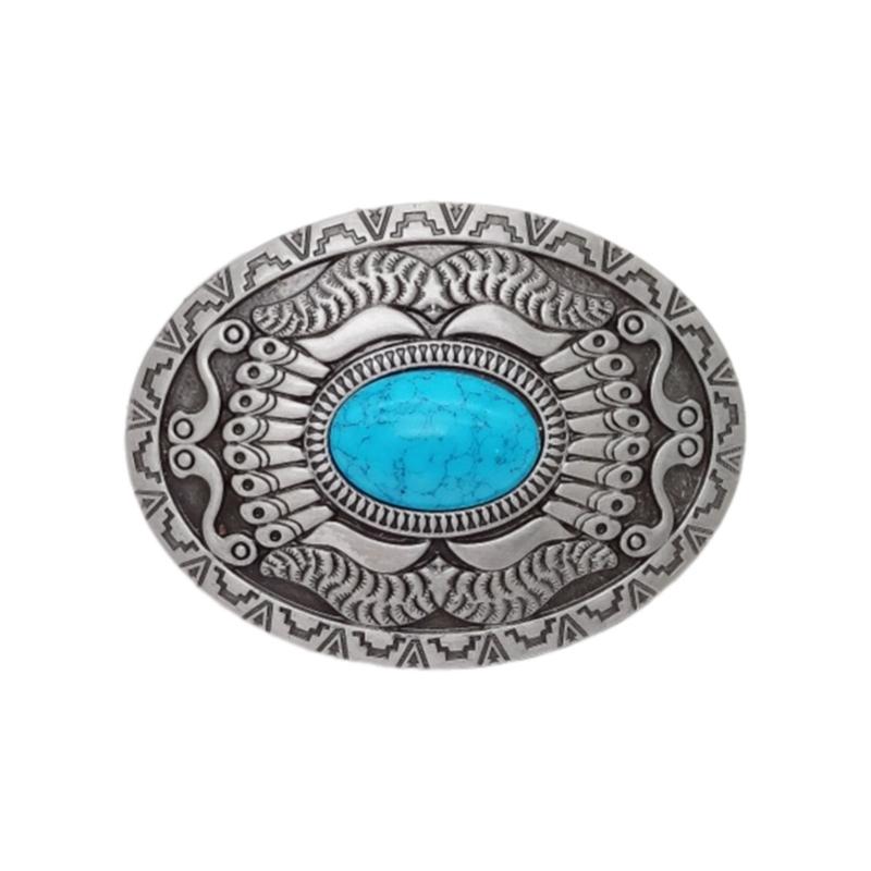 Vintage vyřezávaná přezka na opasek s květinovým vzorem Náhradní díl Snadné použití Těžká kamenná přezka na opasek Náhradní díly pro dospělé