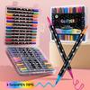Dual Color Glitter Marker: Double-Headed, Bold Soft Tip, Pearlescent Watercolor Pen for Students