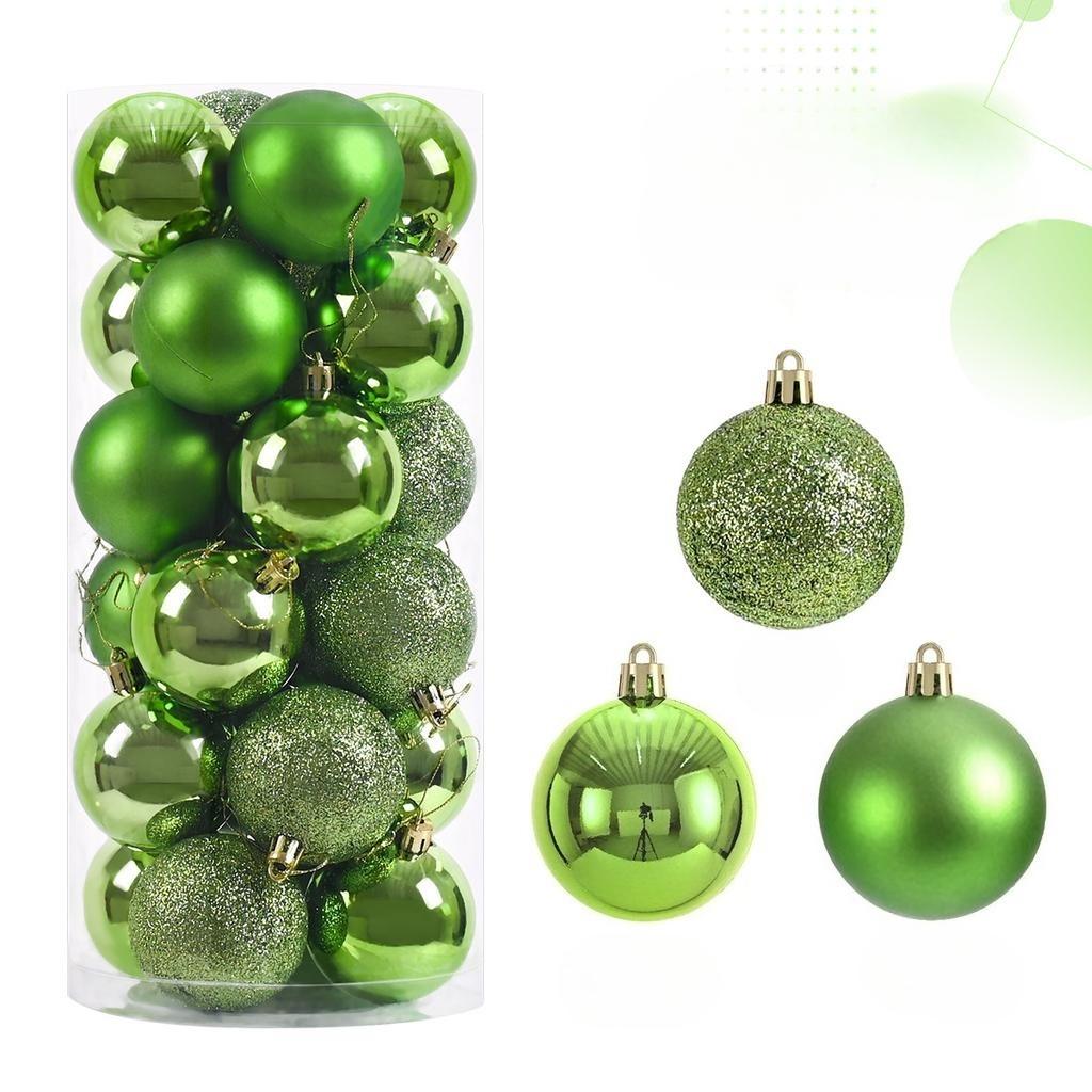 

Рождественский шар Украшение для рождественской елки Домашний рождественский подвесной кулон Украшение для новогодней вечеринки Подарок Navidad 24pcs/3cm зелёный