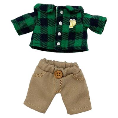 Pickles the Frog Mascot Costume Check Shirt Set 211293-25 H15 X W8 X D2cm