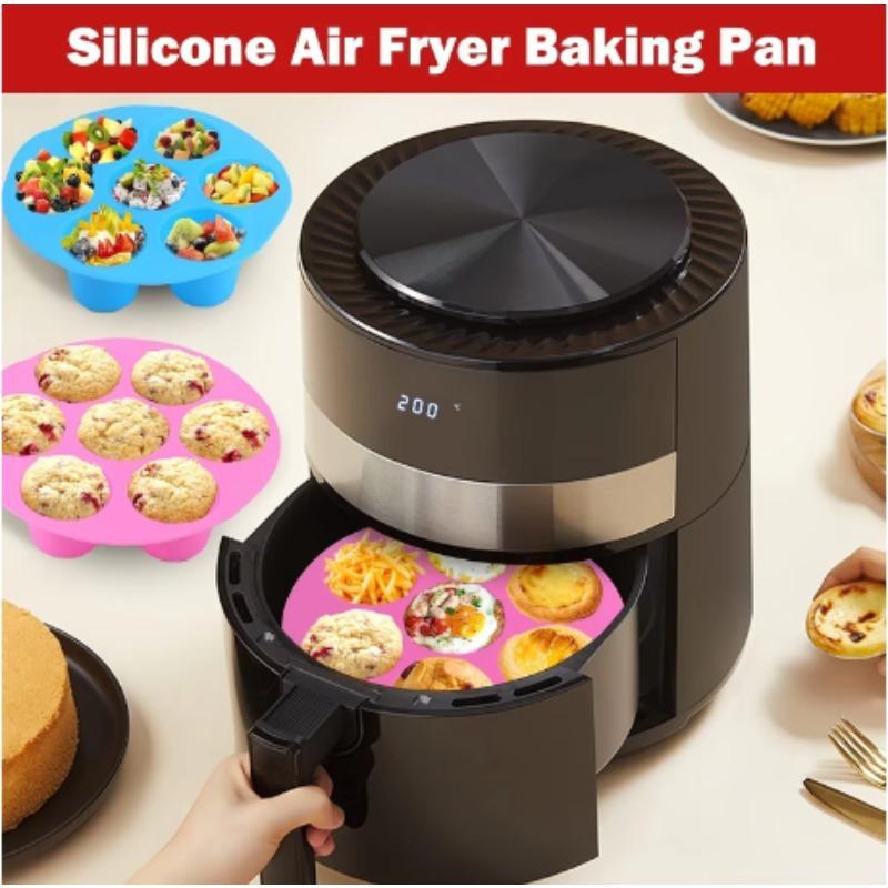 2026 New Silicone Egg Bite Molds for Air Fryer - 7-Cavity Non-Stick Muffin Pan for Cupcakes/Quiches/Tarts - Dishwasher Safe Pans
