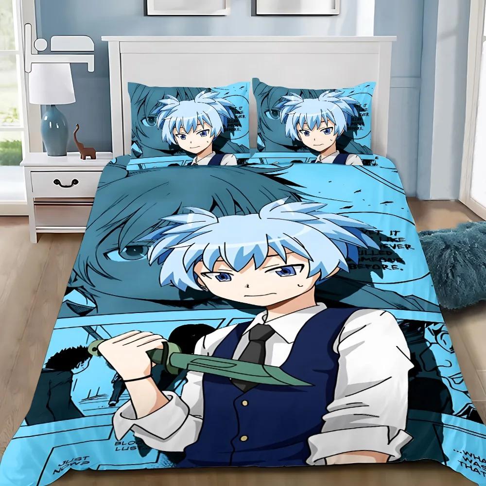 Anime Assassination Classroom Bettbezug Kissenbezug Bettwäsche-Set für Kinder Mädchen Jungen Schlafzimmer Geschenk Einzel Doppel Groß