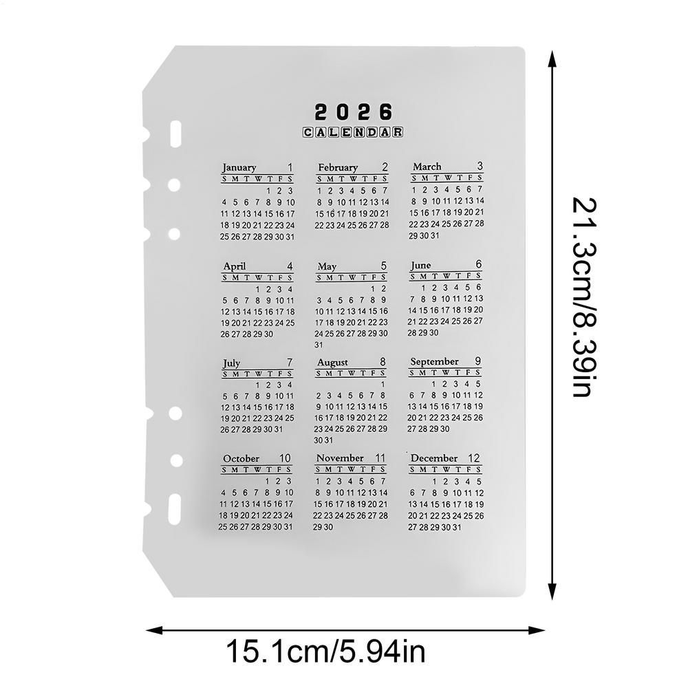 2026 Planner Divider Removable Matte Portable Inserts 2026 Planner Refills for Family Friends Students Teacher School Home