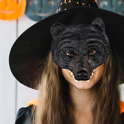 Schwarze Bärenmaske für Erwachsene, Cosplay, Tier, Nachtclub, Karneval, Festival