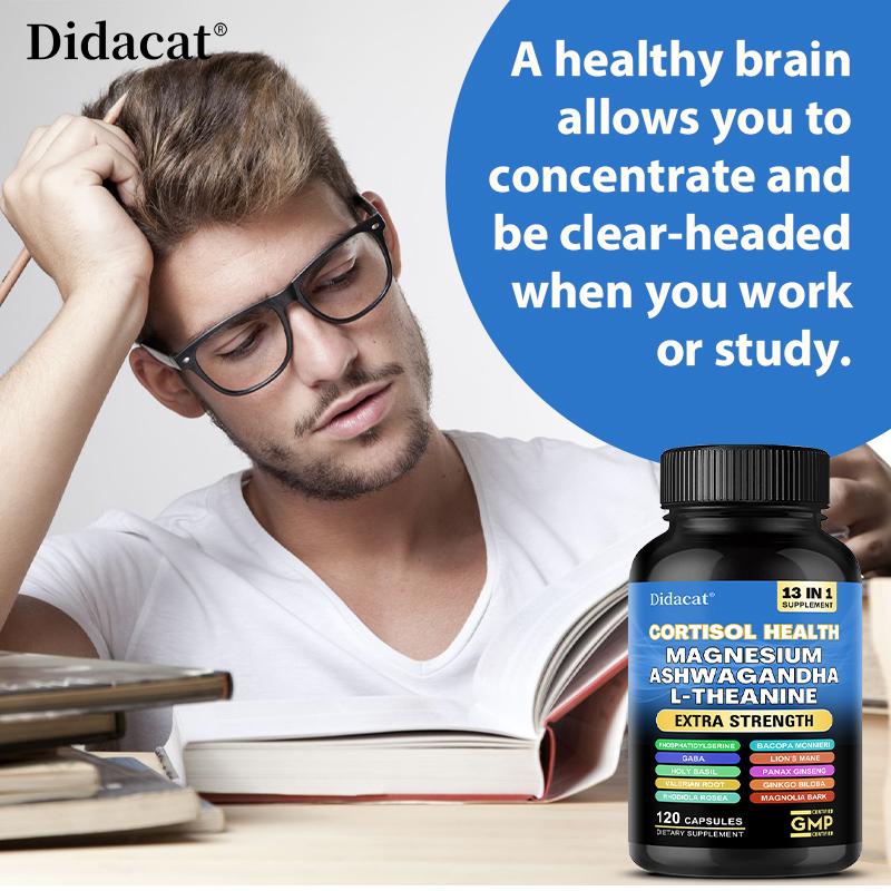 Cortisol Supplement, Magnesium Blend 200 Mg, L-theanine 150 Mg, 120 Capsules