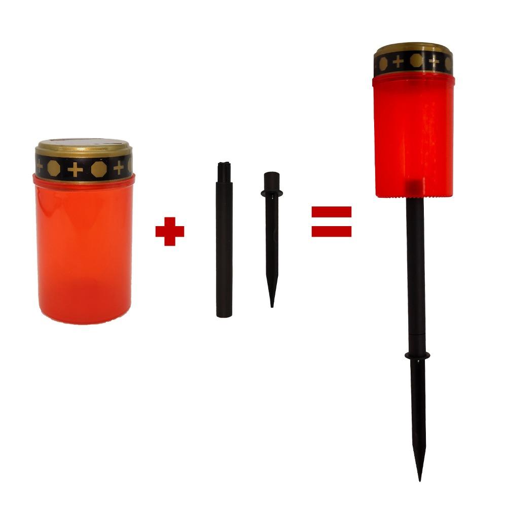 Flameless Solar Cemetery Candle Light Waterproof Electronic Candle Light Grave Memorial Tribute